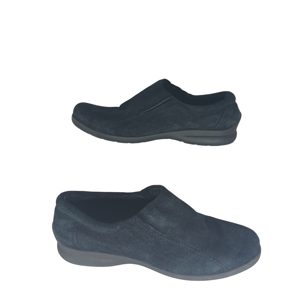Easy Spirit Anti-Gravity Loafers 9M Black Suede Slip On Comfort Walking Shoes